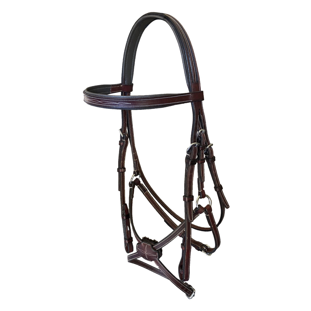 5/8" Fancy Edge Stitched Figure 8 Bridle with Passthrough Noseband