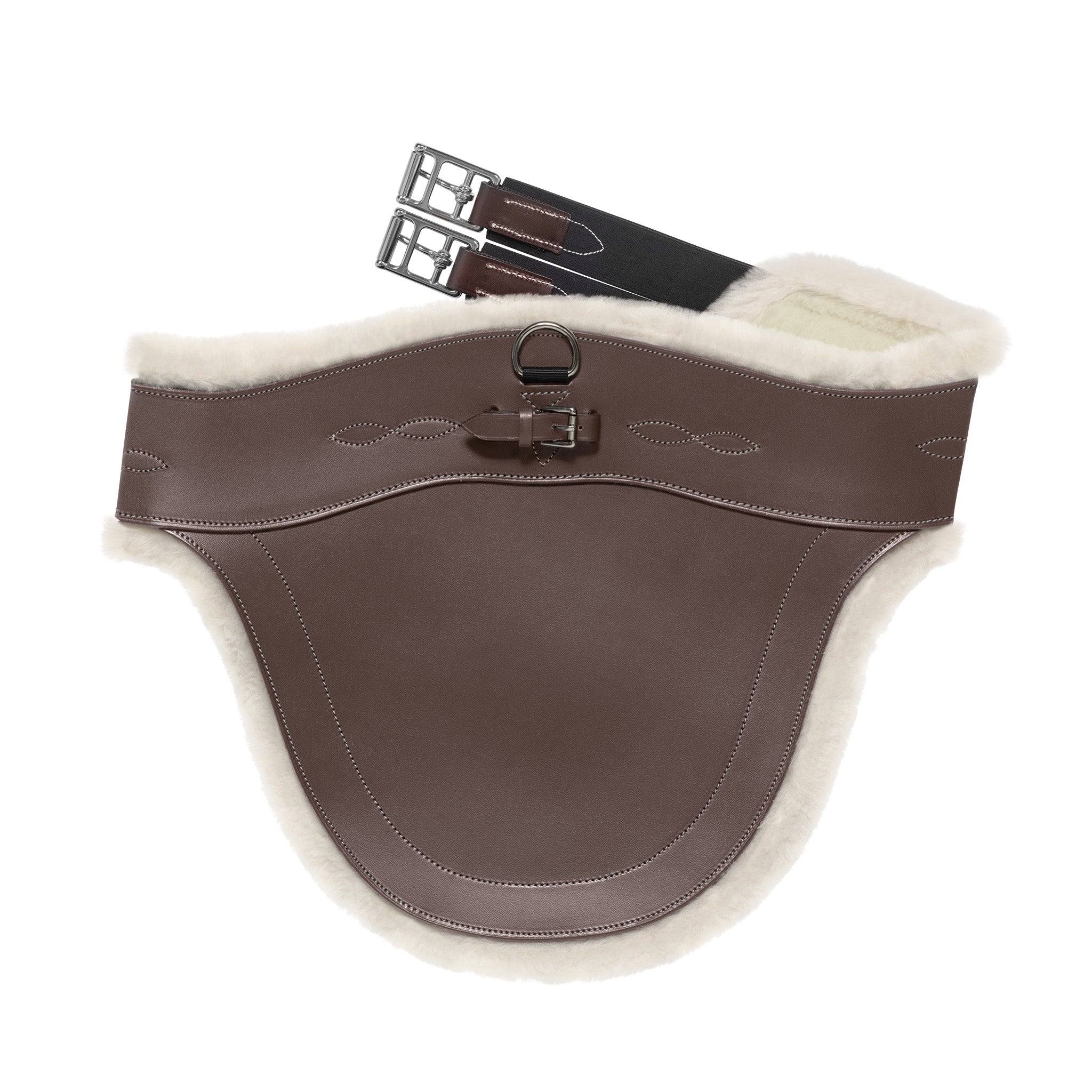EquiFit Anatomical BellyGuard Girth, UltraWool Natural liner, folded