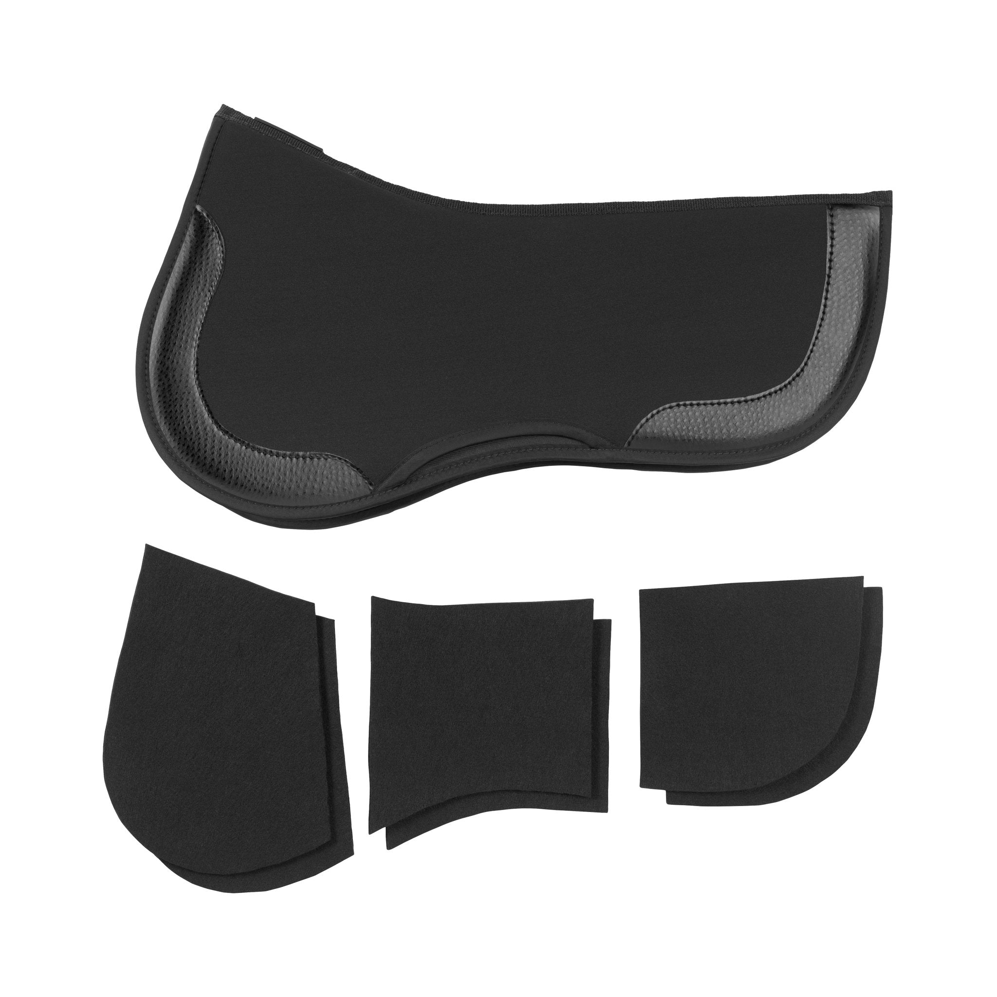 EquiFit Thin ImpacTeq Half Pad with Shims - Black Ostrich