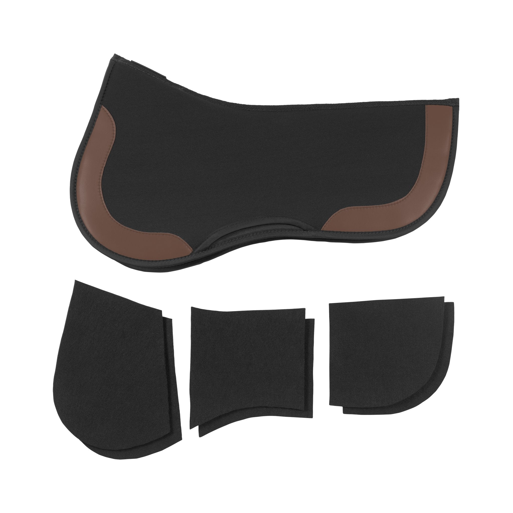 EquiFit Thin ImpacTeq Half Pad with Shims - Brown
