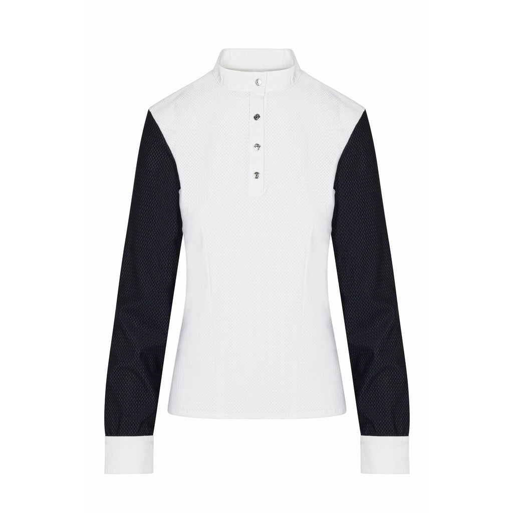 Allon's Jill Long Sleeve Show Shirt in Black and White