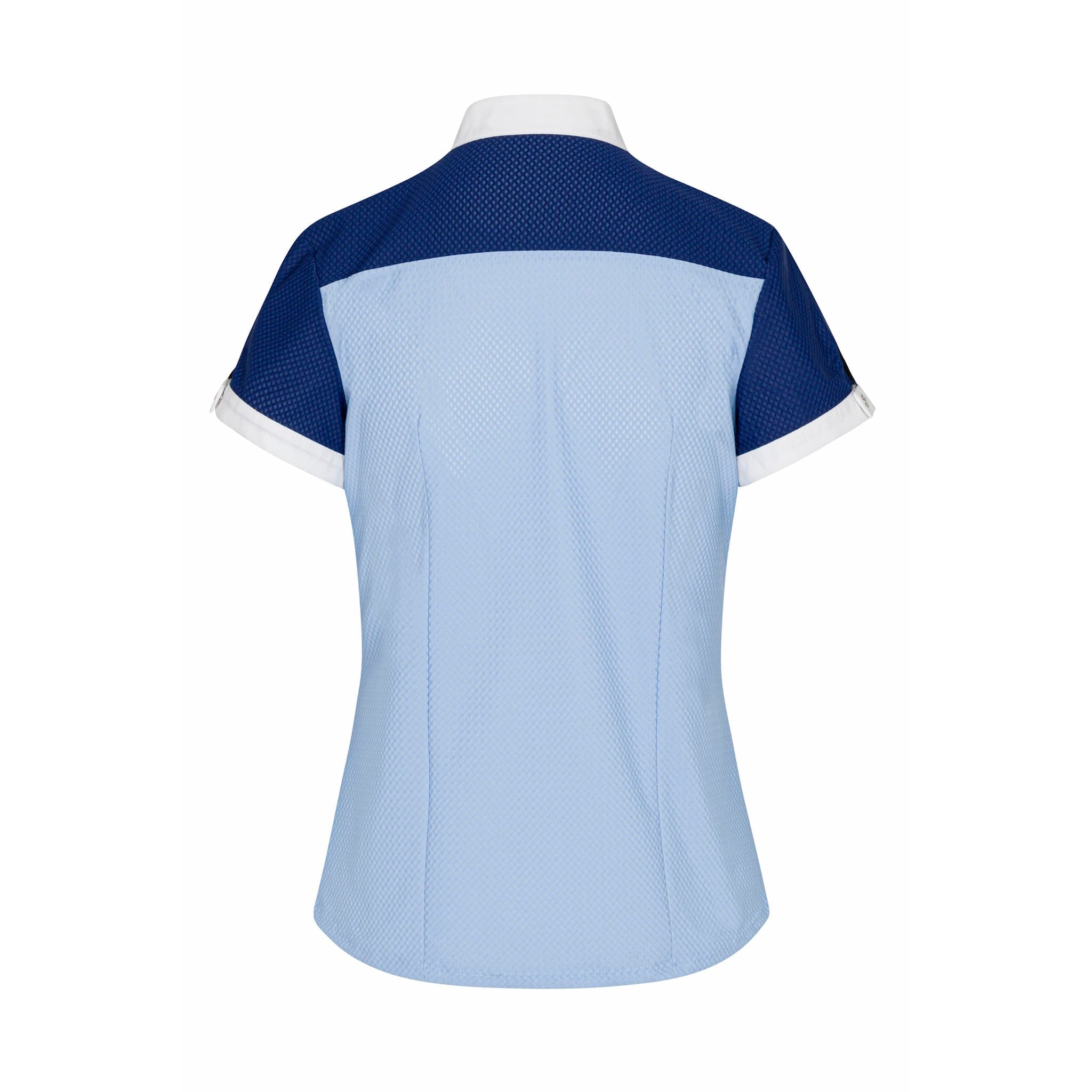 Allon's Jill Short Sleeve Show Shirt in Navy and Baby Blue