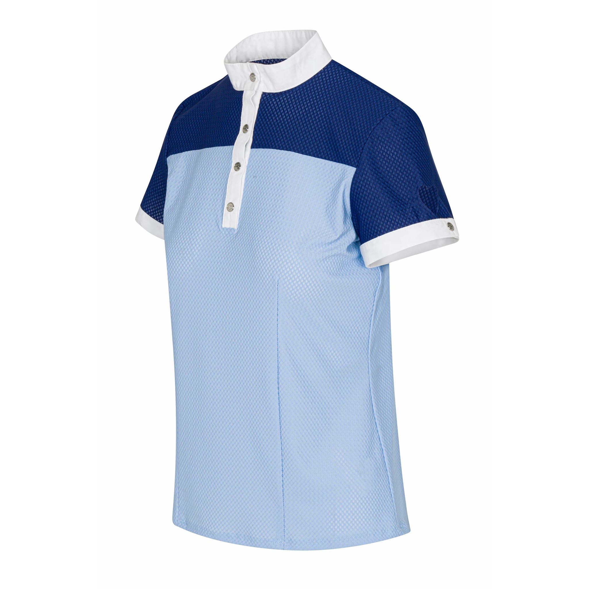 Allon's Jill Short Sleeve Show Shirt in Navy and Baby Blue