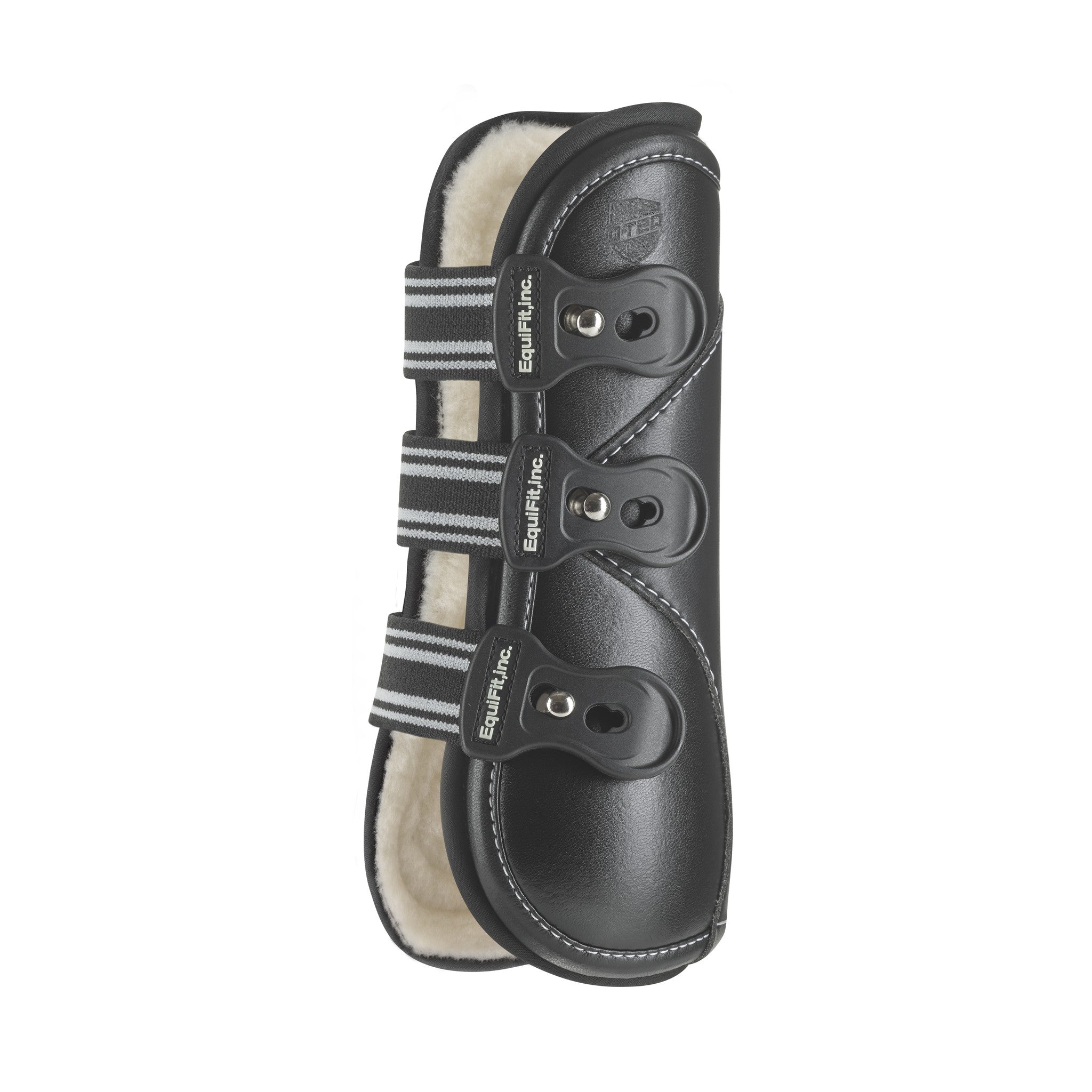 EquiFit D-Teq Open Front Boot, Black Ostrich, SheepsWool liner