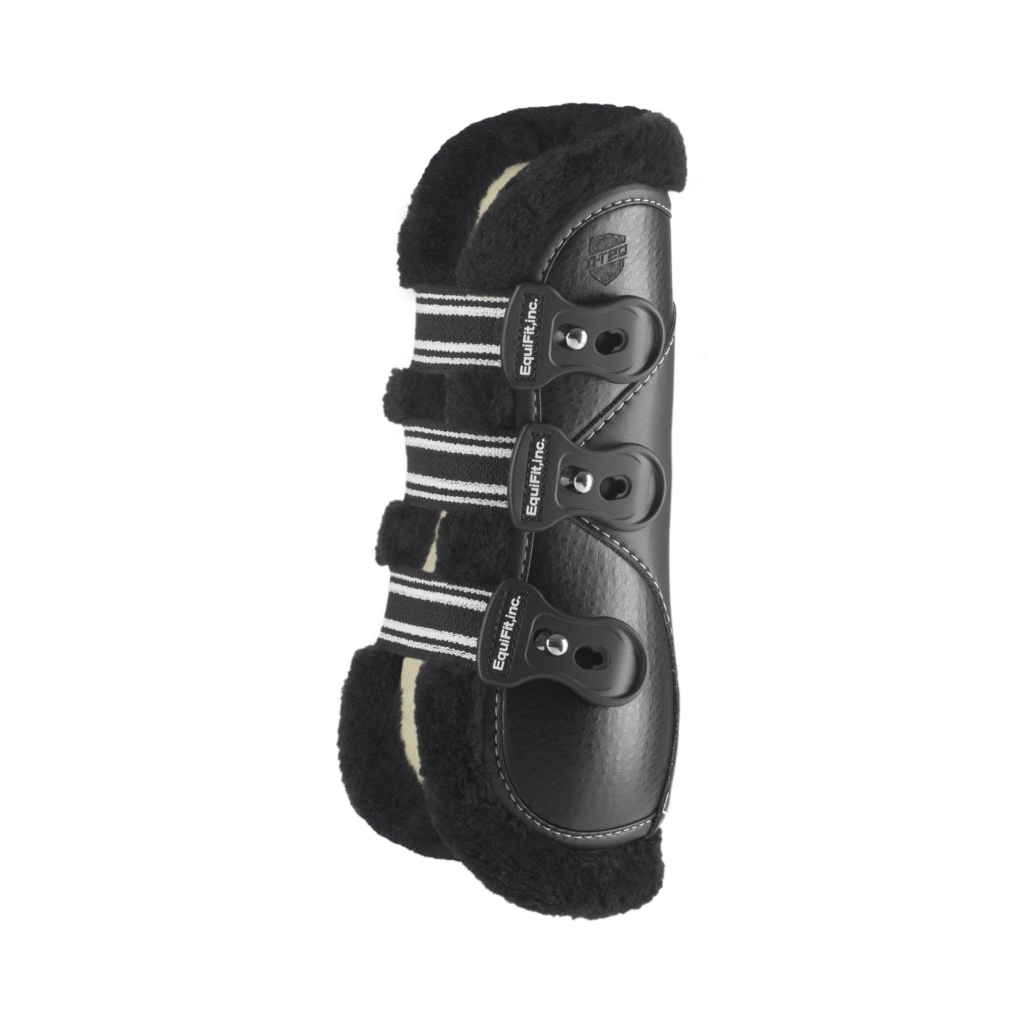 EquiFit D-Teq Open Front Boot, Black Ostrich, UltraWool Black liner