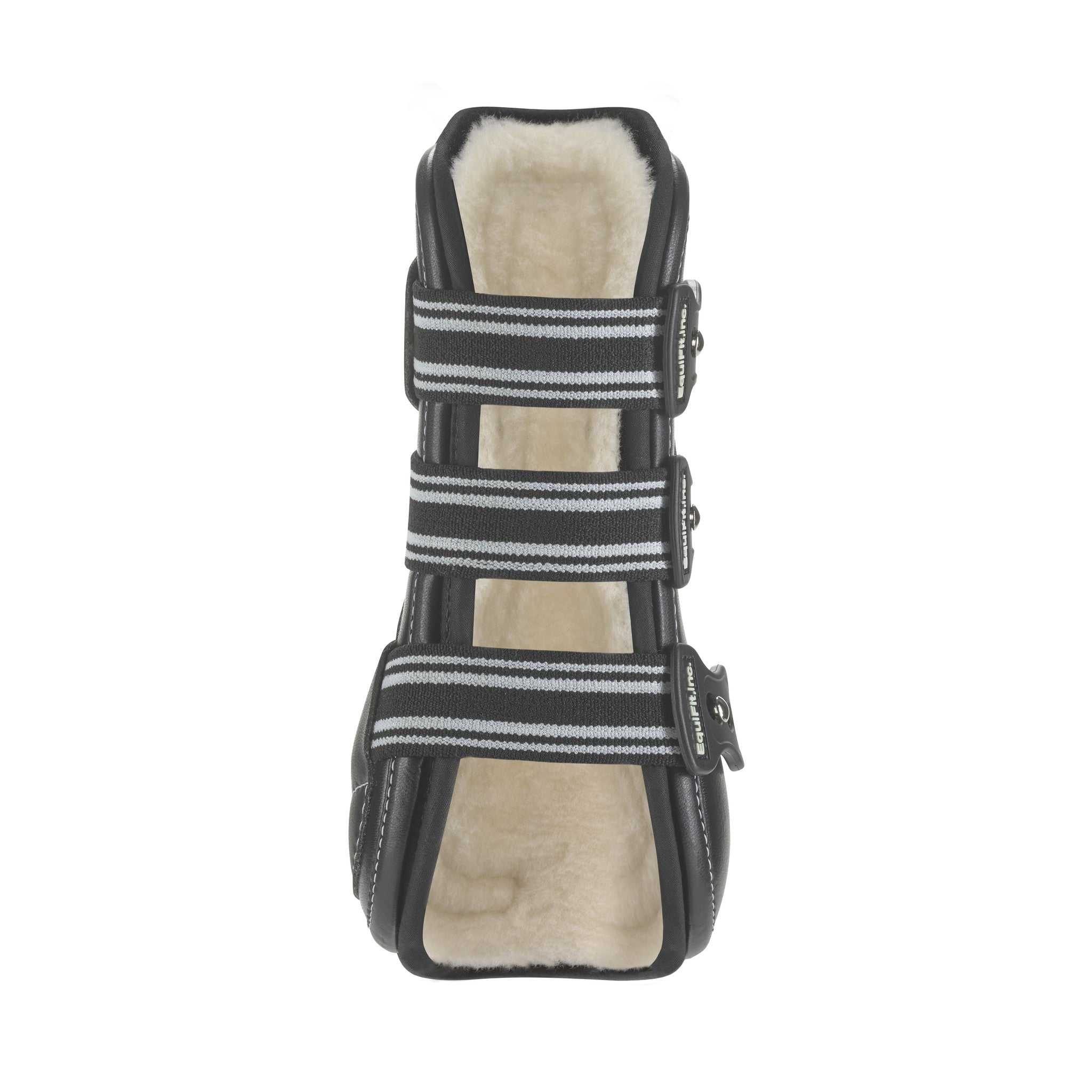 EquiFit D-Teq Open Front Boot, Black Ostrich, SheepsWool liner, tab front
