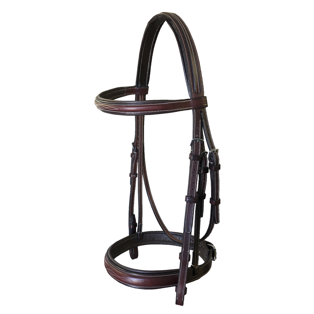 5/8" Fancy Stitched Raised Bridle with Passthrough Noseband