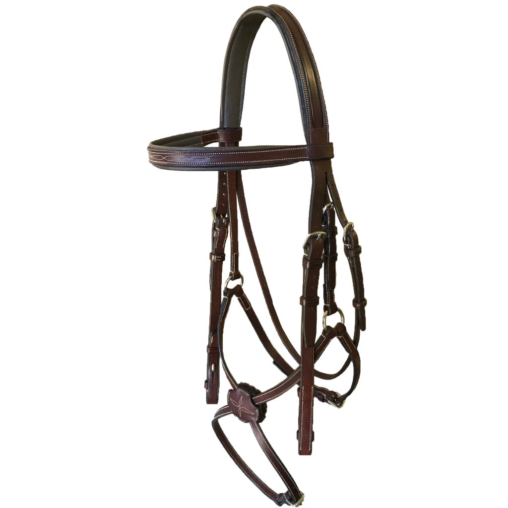 5/8" Fancy Stitched Figure 8 Bridle with Passthrough Noseband